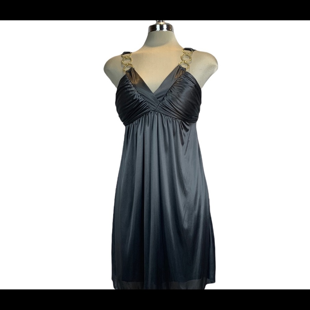 COPY - XOXO Grey Silk Shiny Dress Size S